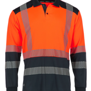 Polera con cuello Katla Naranja/Azul Marino