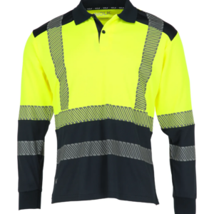 Polera con cuello Katla Amarillo/Azul Marino