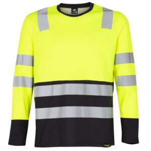 Polera cuello redondo Hibrida Hi-Vis Bi Color Manga Larga Hombre