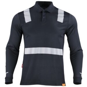 Polera con cuello Hibrida con Cinta Reflectiva Manga Larga Hombre